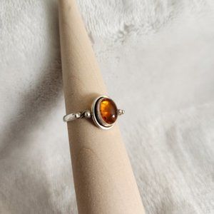 Sterling Silver and Amber Ring. Size 6. Lightly used.